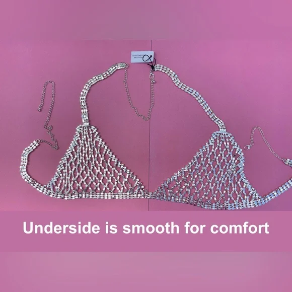 NWT Natasha Couture Rhinestone Bralette Adjustable Size - Picture 9 of 14